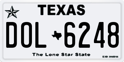 TX license plate DOL6248