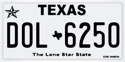 TX license plate DOL6250