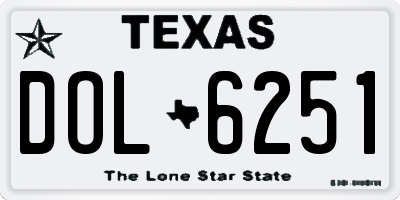 TX license plate DOL6251