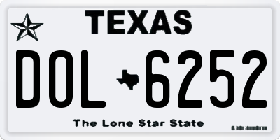 TX license plate DOL6252