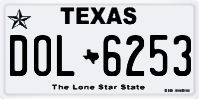 TX license plate DOL6253