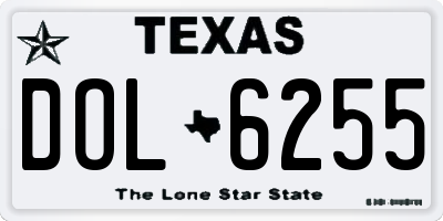 TX license plate DOL6255