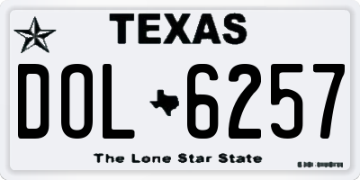 TX license plate DOL6257