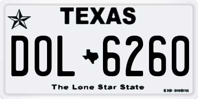 TX license plate DOL6260
