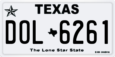 TX license plate DOL6261