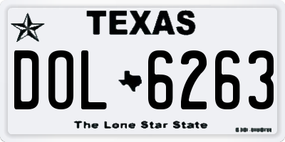 TX license plate DOL6263
