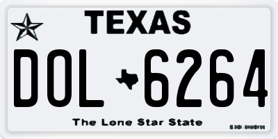 TX license plate DOL6264