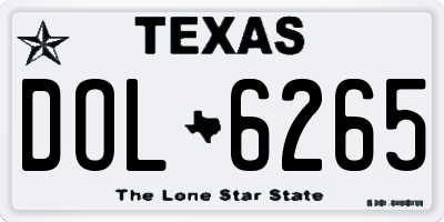 TX license plate DOL6265