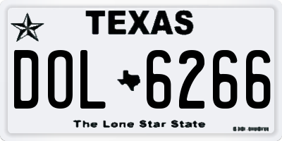 TX license plate DOL6266