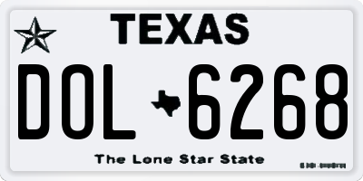 TX license plate DOL6268