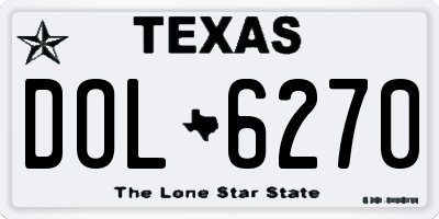 TX license plate DOL6270