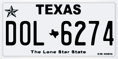 TX license plate DOL6274