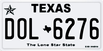 TX license plate DOL6276