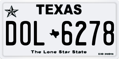 TX license plate DOL6278