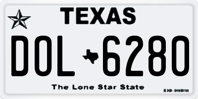 TX license plate DOL6280