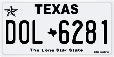 TX license plate DOL6281
