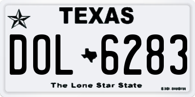 TX license plate DOL6283