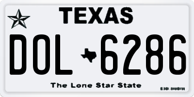 TX license plate DOL6286