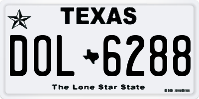 TX license plate DOL6288