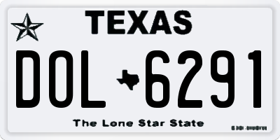 TX license plate DOL6291