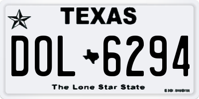 TX license plate DOL6294