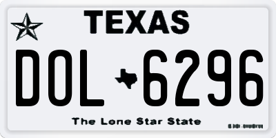 TX license plate DOL6296