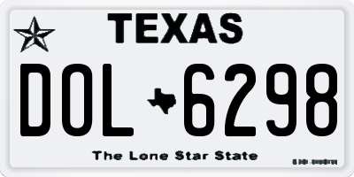 TX license plate DOL6298