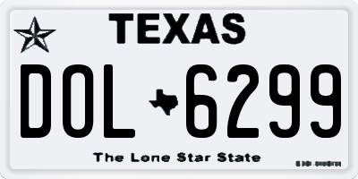 TX license plate DOL6299