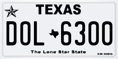 TX license plate DOL6300