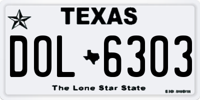 TX license plate DOL6303
