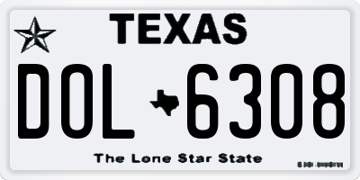 TX license plate DOL6308