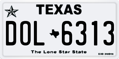TX license plate DOL6313