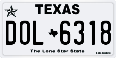 TX license plate DOL6318