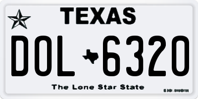 TX license plate DOL6320
