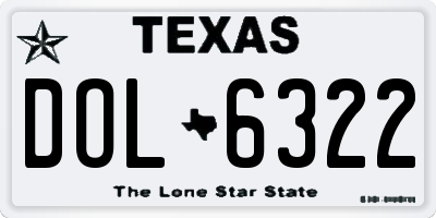 TX license plate DOL6322