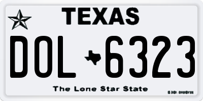 TX license plate DOL6323