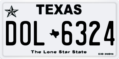 TX license plate DOL6324