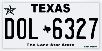 TX license plate DOL6327