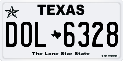 TX license plate DOL6328
