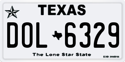 TX license plate DOL6329