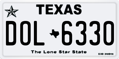 TX license plate DOL6330