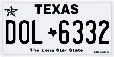 TX license plate DOL6332