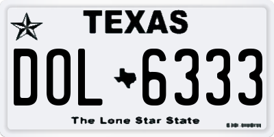 TX license plate DOL6333