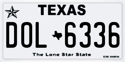 TX license plate DOL6336