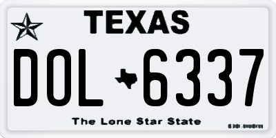 TX license plate DOL6337