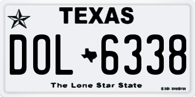 TX license plate DOL6338