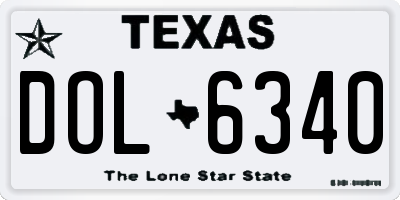 TX license plate DOL6340