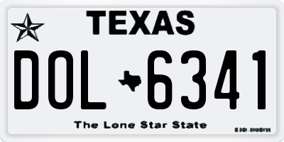 TX license plate DOL6341