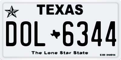 TX license plate DOL6344