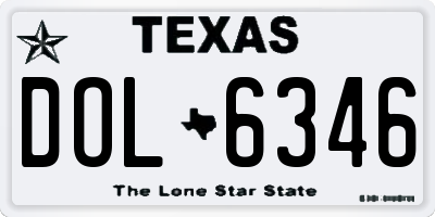 TX license plate DOL6346